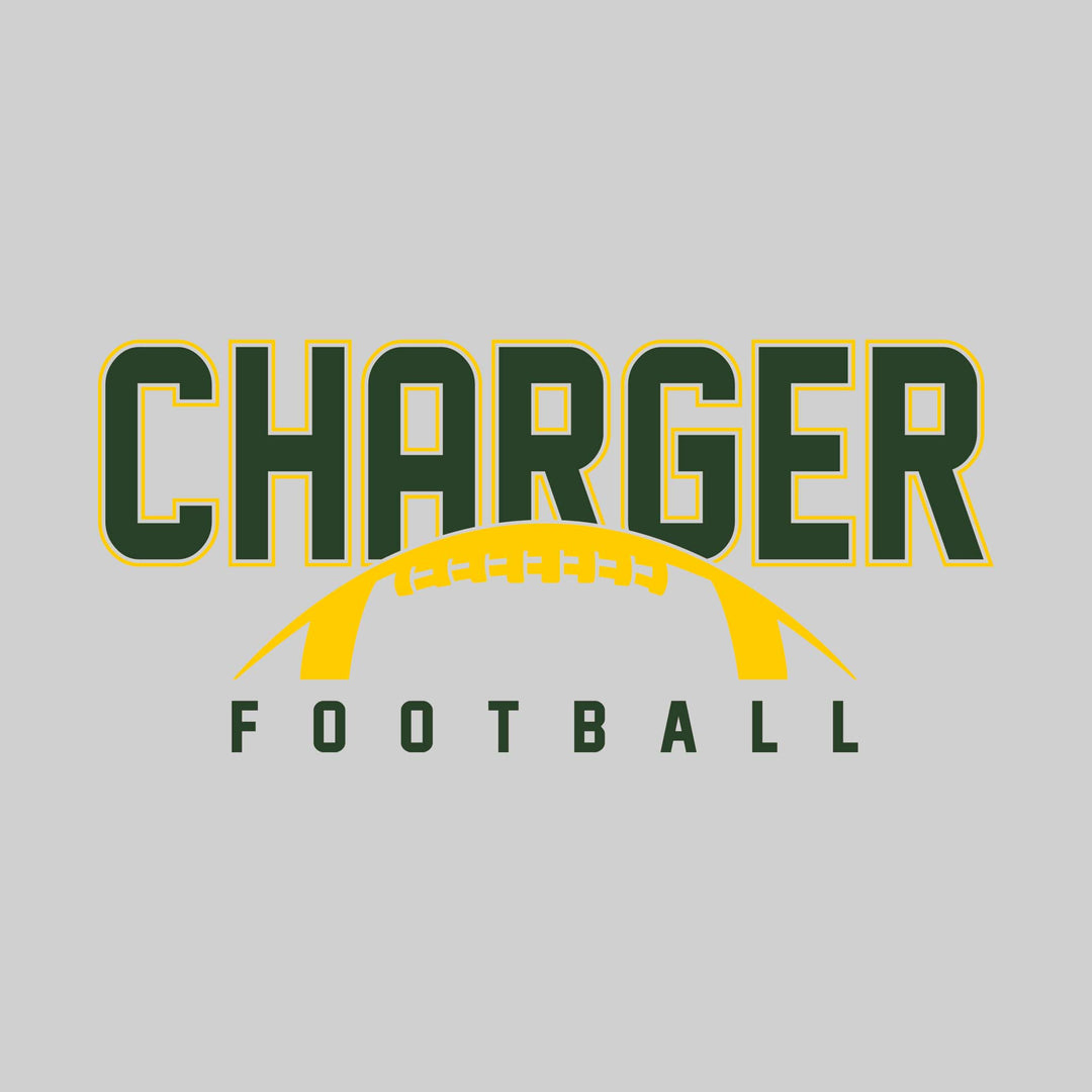 Midland Dow Chargers - Football - Outlined Charger with Half Football Shape