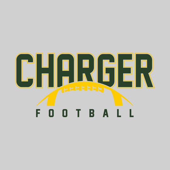 Midland Dow Chargers - Football - Outlined Charger with Half Football Shape