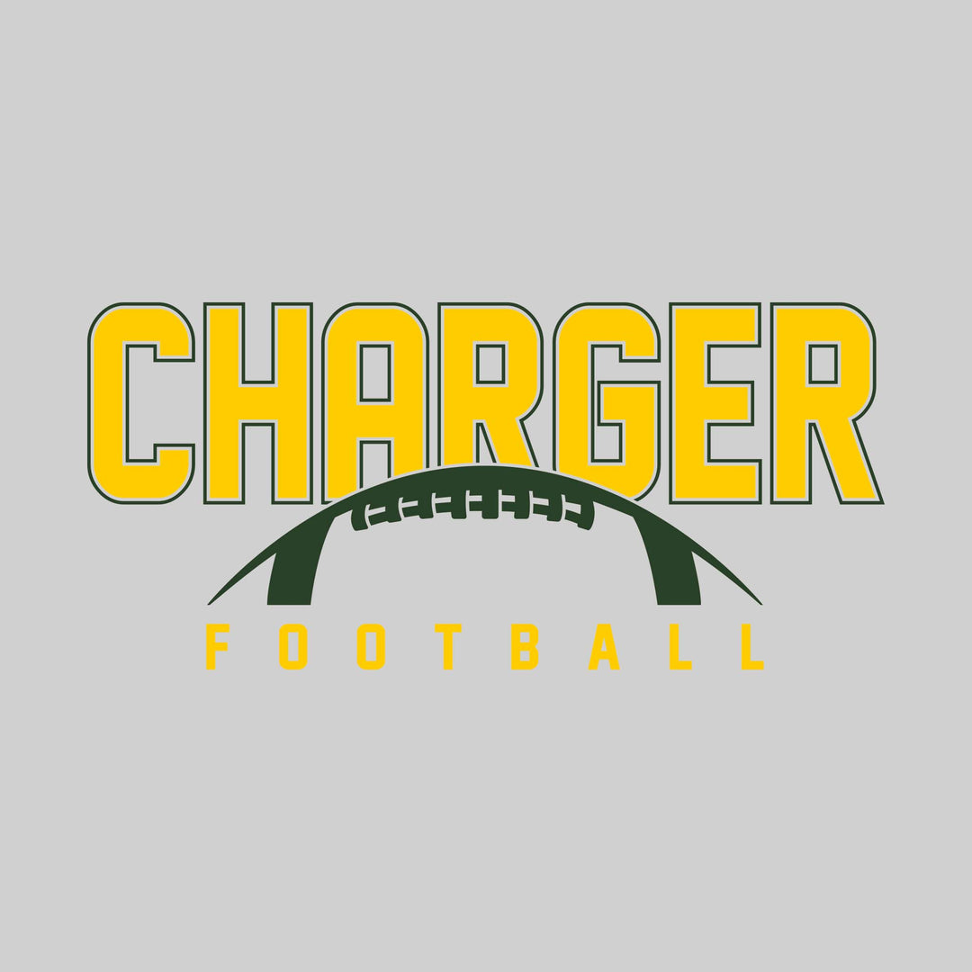 Midland Dow Chargers - Football - Outlined Charger with Half Football Shape