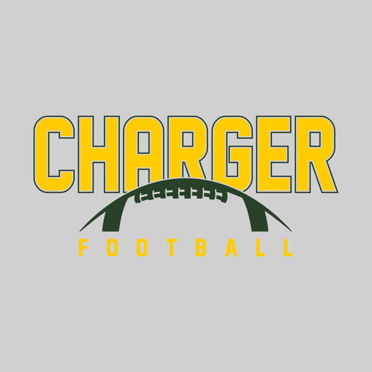 Midland Dow Chargers - Football - Outlined Charger with Half Football Shape