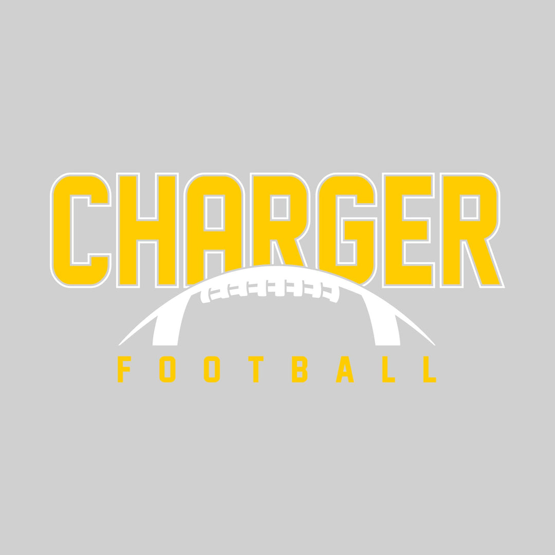 Midland Dow Chargers - Football - Outlined Charger with Half Football Shape
