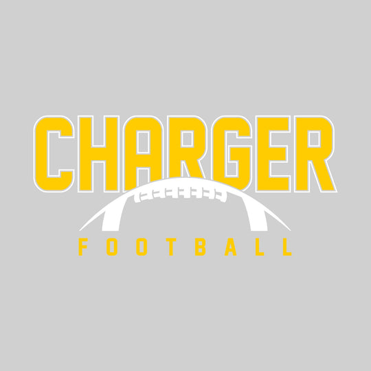 Midland Dow Chargers - Football - Outlined Charger with Half Football Shape