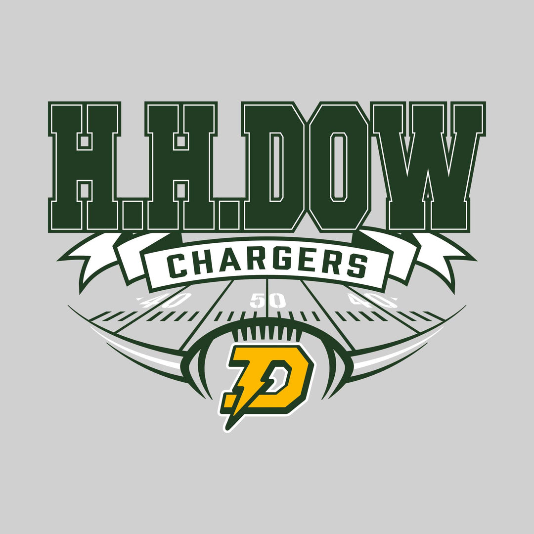 Midland Dow Chargers - Football - School Name with Banner &amp; Yard Lines