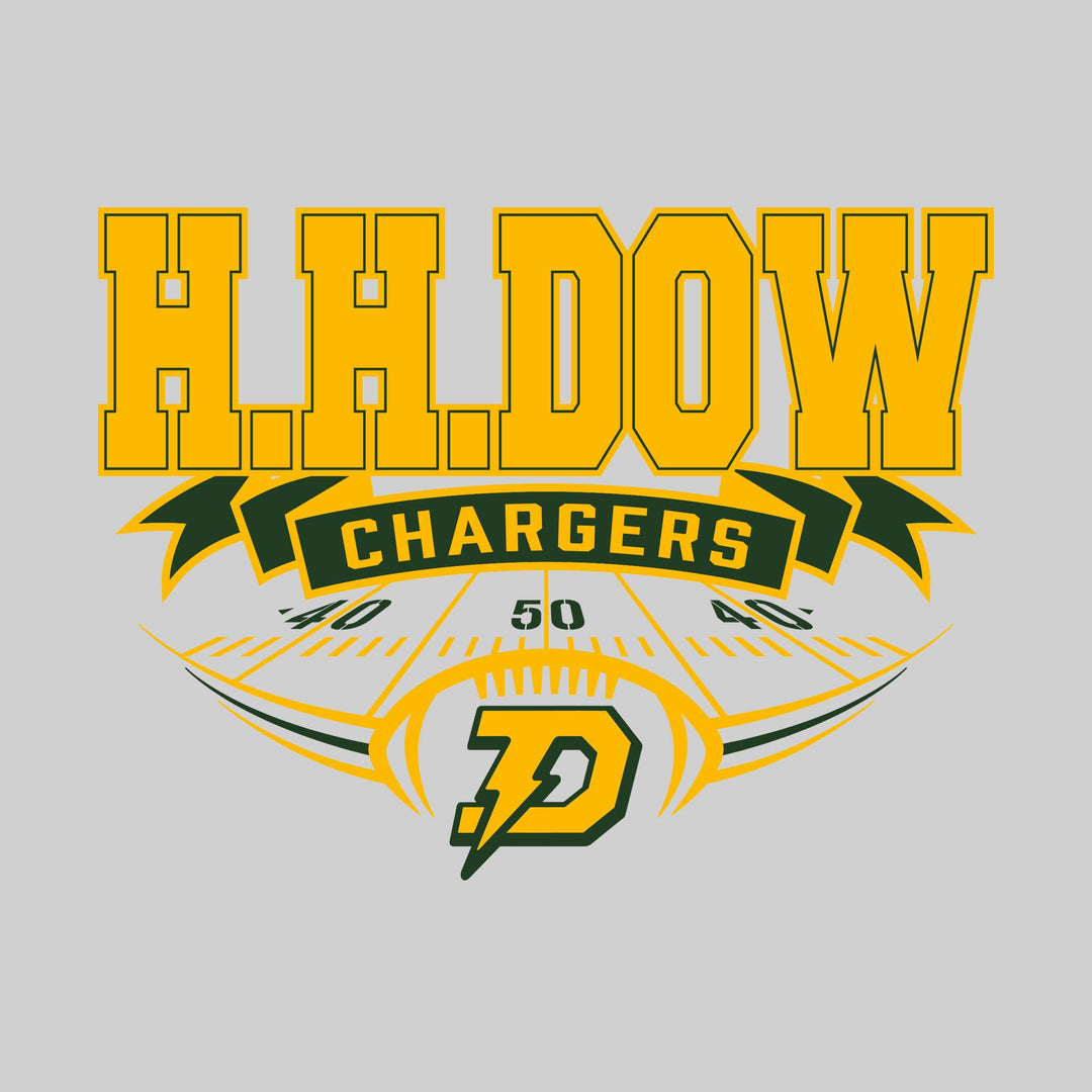 Midland Dow Chargers - Football - School Name with Banner &amp; Yard Lines