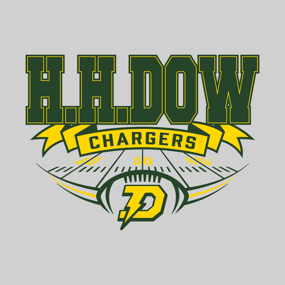 Midland Dow Chargers - Football - School Name with Banner & Yard Lines