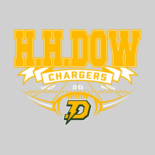Midland Dow Chargers - Football - School Name with Banner &amp; Yard Lines