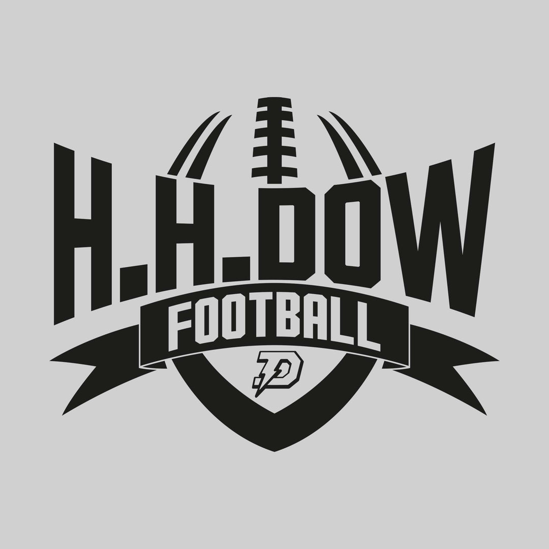 Midland Dow Chargers - Football - School Name with Football Shape and Banner