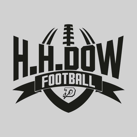 Midland Dow Chargers - Football - School Name with Football Shape and Banner