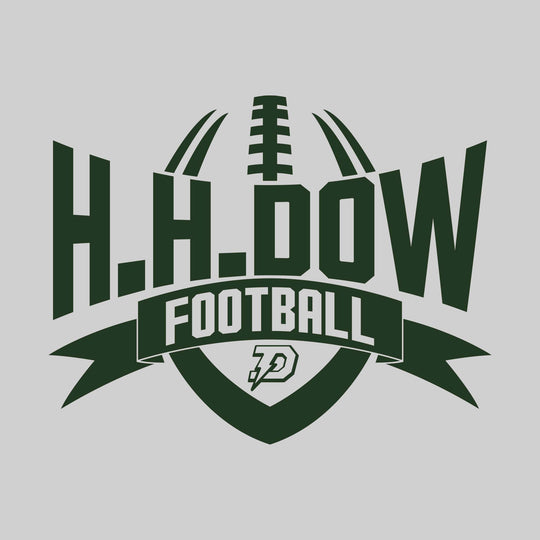 Midland Dow Chargers - Football - School Name with Football Shape and Banner