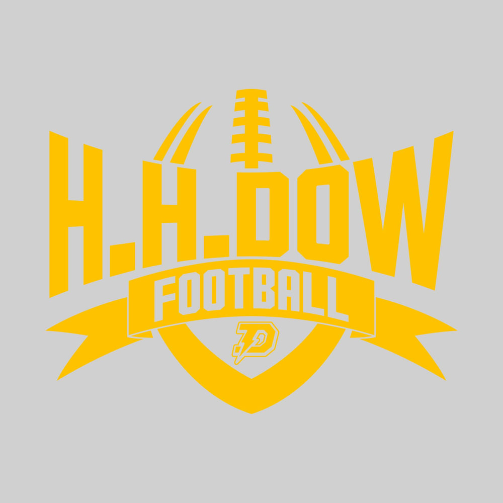 Midland Dow Chargers - Football - School Name with Football Shape and Banner