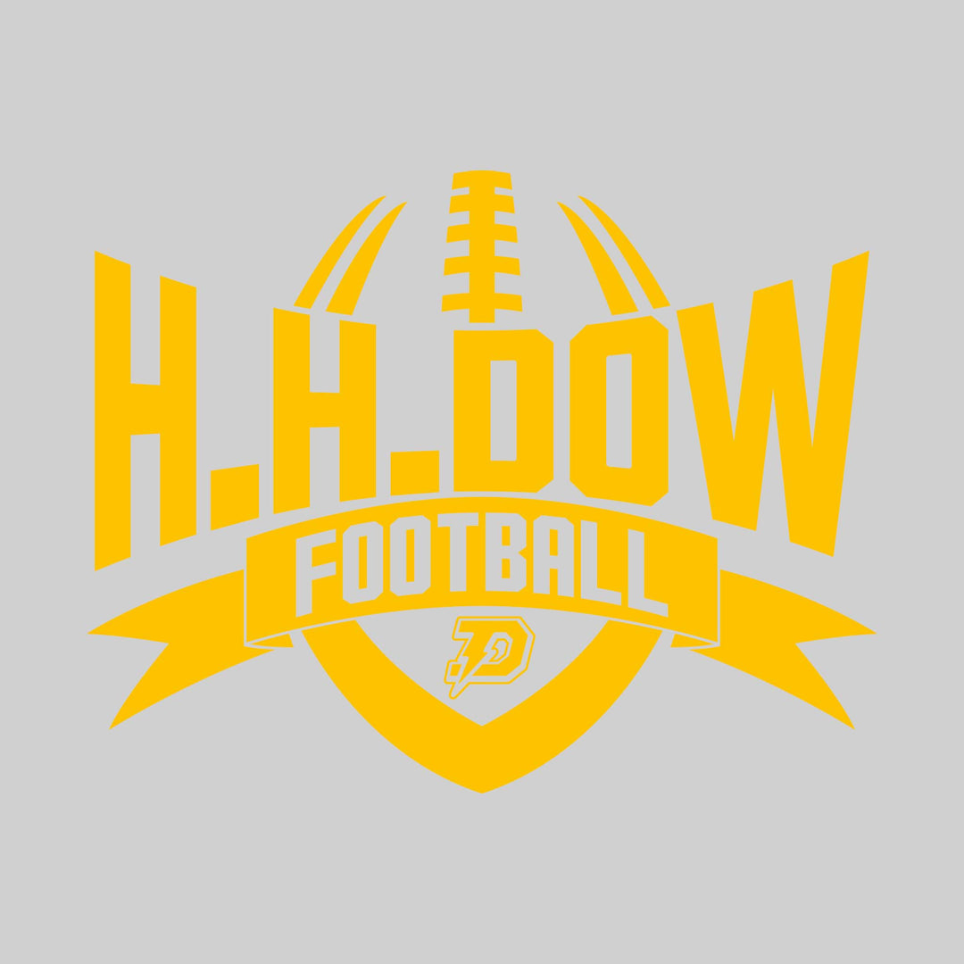Midland Dow Chargers - Football - School Name with Football Shape and Banner