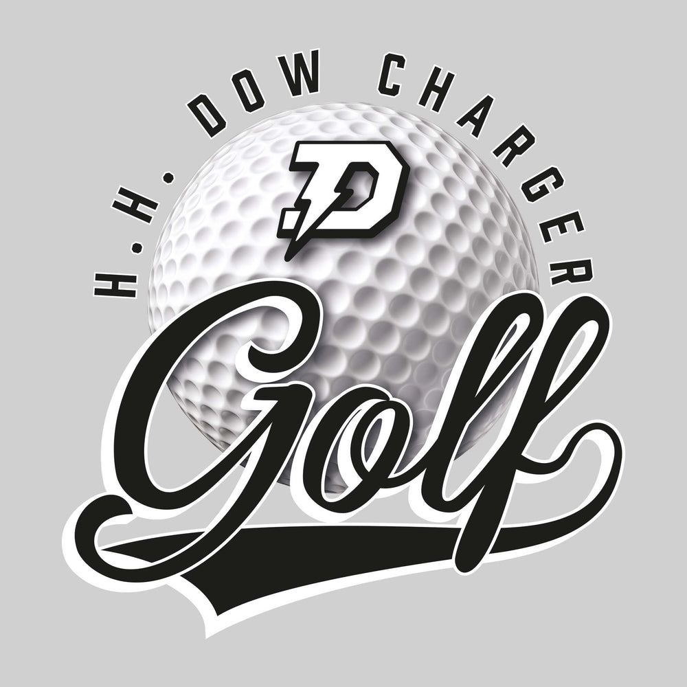 Midland Dow Chargers - Golf - Arched School Name Over Golf Ball