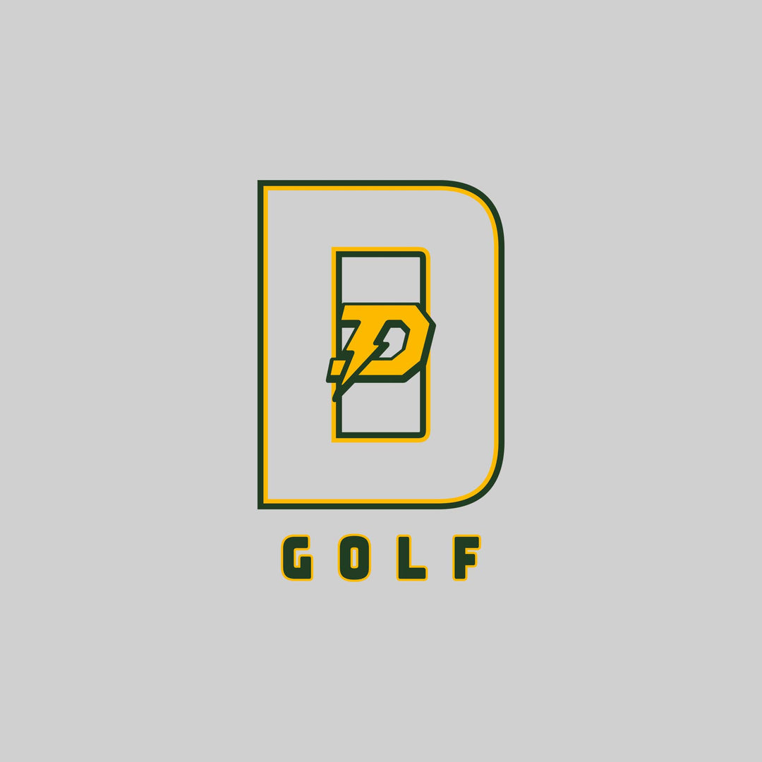 Midland Dow Chargers - Golf - Outlined Letters Over Golf with Mascot