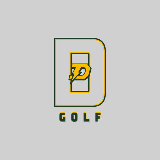 Midland Dow Chargers - Golf - Outlined Letters Over Golf with Mascot