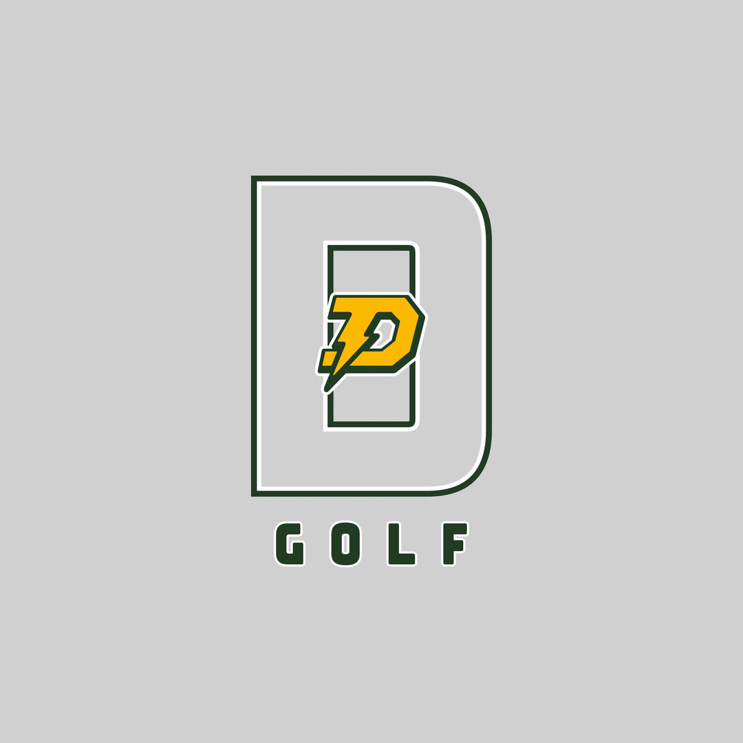 Midland Dow Chargers - Golf - Outlined Letters Over Golf with Mascot