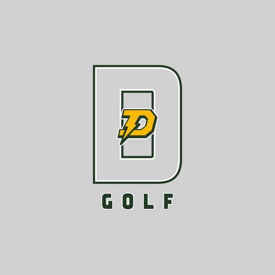 Midland Dow Chargers - Golf - Outlined Letters Over Golf with Mascot