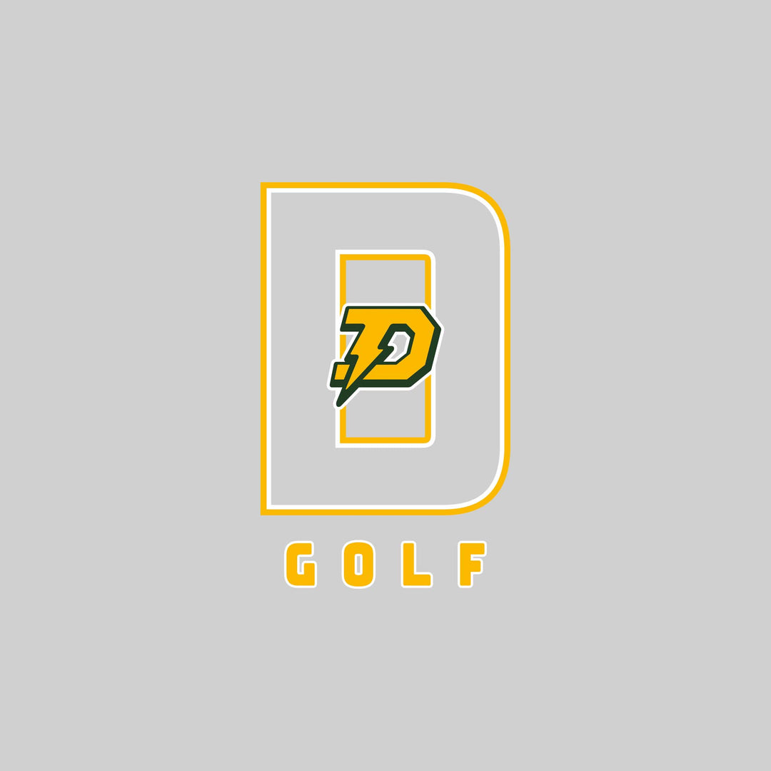 Midland Dow Chargers - Golf - Outlined Letters Over Golf with Mascot