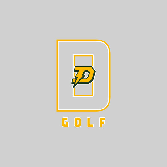Midland Dow Chargers - Golf - Outlined Letters Over Golf with Mascot