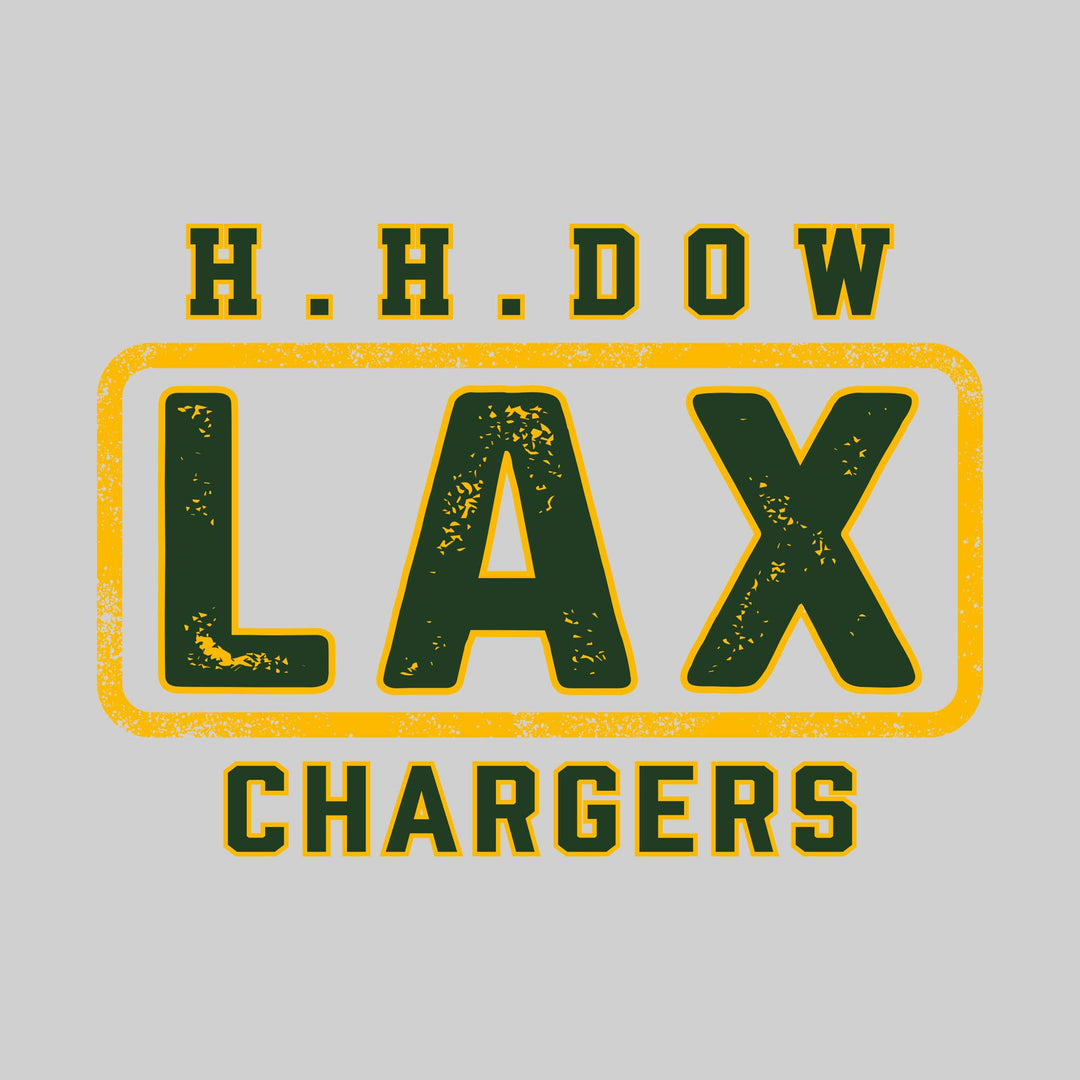 Midland Dow Chargers - Lacrosse - H H Dow Framed LAX with Mascot Name - Distressed
