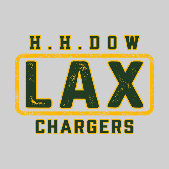 Midland Dow Chargers - Lacrosse - H H Dow Framed LAX with Mascot Name - Distressed