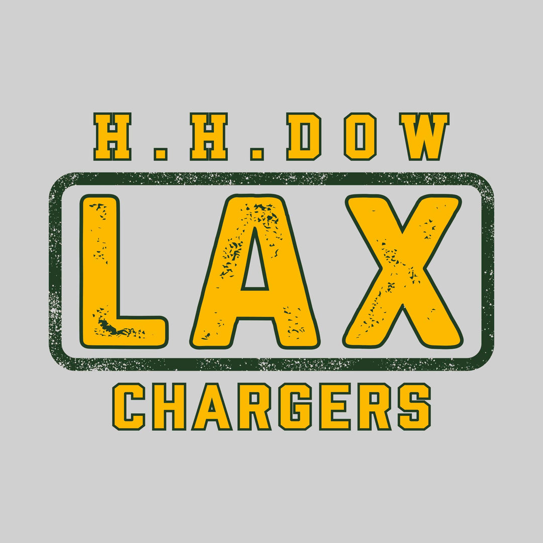 Midland Dow Chargers - Lacrosse - H H Dow Framed LAX with Mascot Name - Distressed
