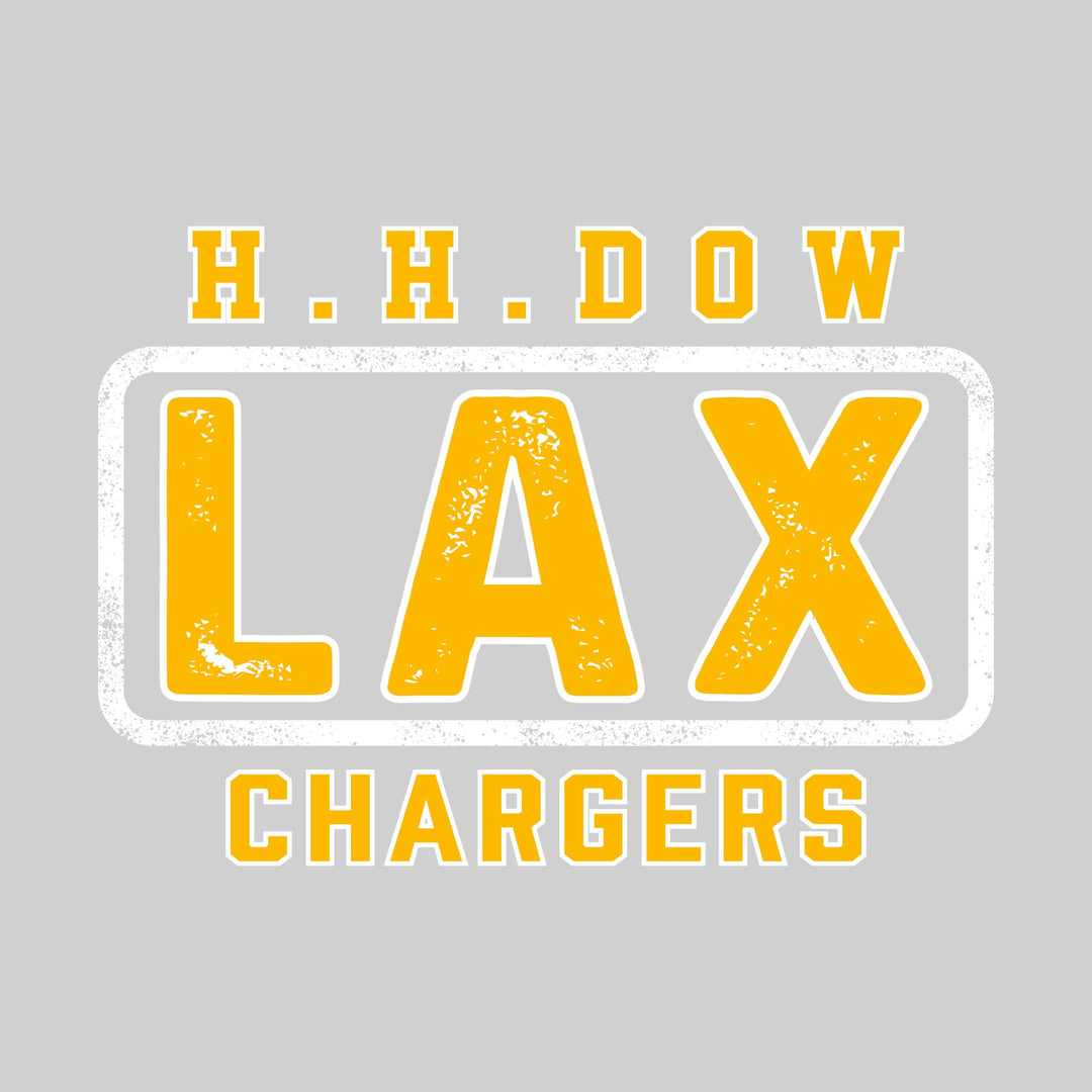 Midland Dow Chargers - Lacrosse - H H Dow Framed LAX with Mascot Name - Distressed