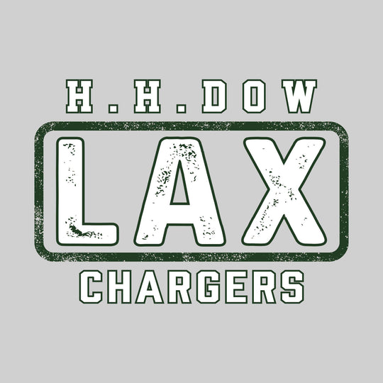 Midland Dow Chargers - Lacrosse - H H Dow Framed LAX with Mascot Name - Distressed