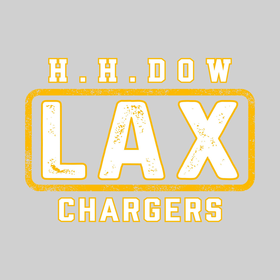 Midland Dow Chargers - Lacrosse - H H Dow Framed LAX with Mascot Name - Distressed