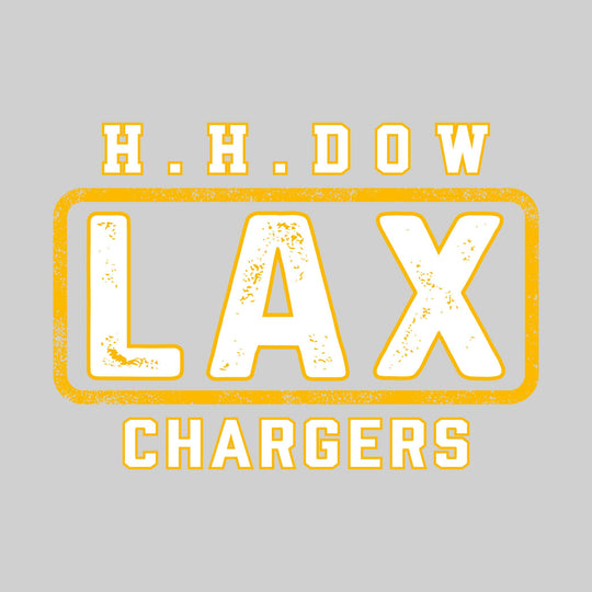 Midland Dow Chargers - Lacrosse - H H Dow Framed LAX with Mascot Name - Distressed
