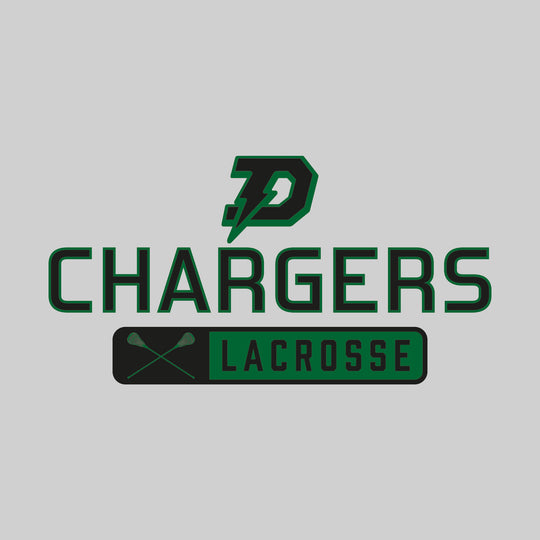 Midland Dow Chargers - Lacrosse - Mascot Over Name with Rounded Rectangle