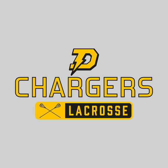 Midland Dow Chargers - Lacrosse - Mascot Over Name with Rounded Rectangle
