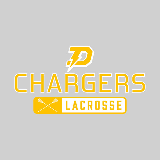 Midland Dow Chargers - Lacrosse - Mascot Over Name with Rounded Rectangle