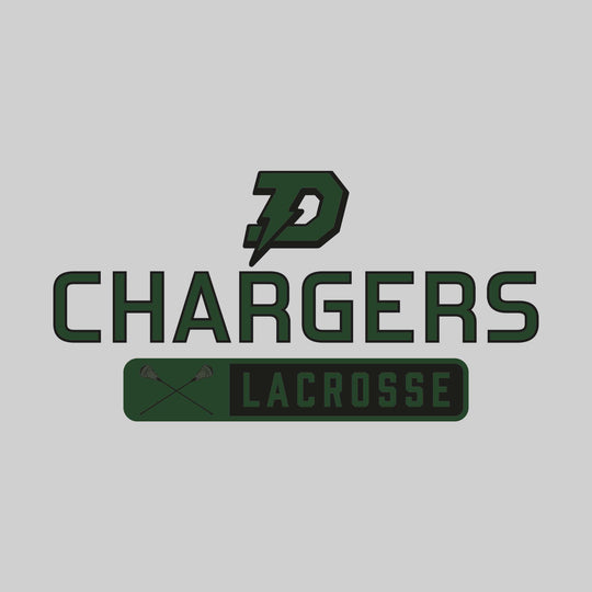 Midland Dow Chargers - Lacrosse - Mascot Over Name with Rounded Rectangle