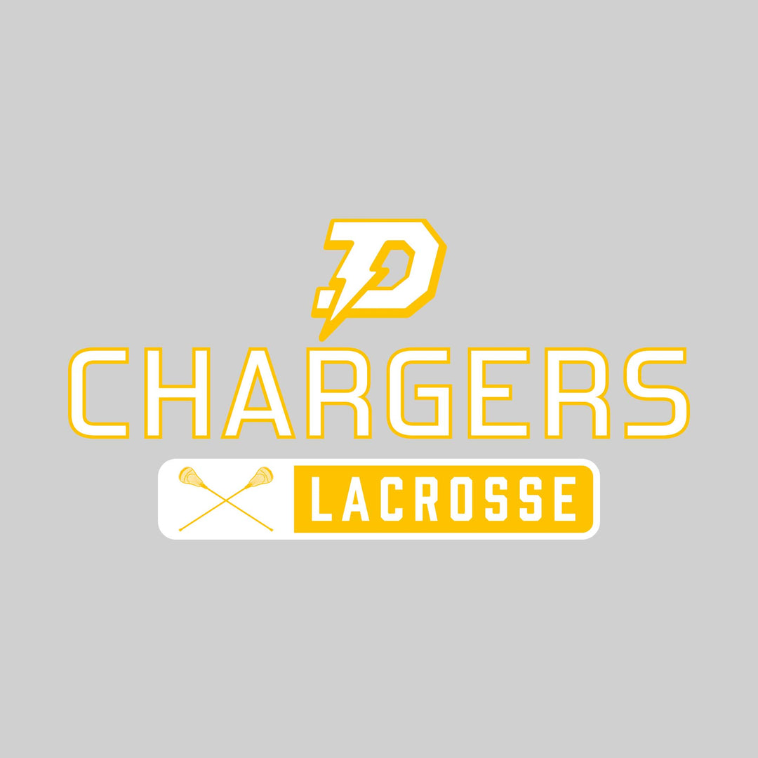 Midland Dow Chargers - Lacrosse - Mascot Over Name with Rounded Rectangle