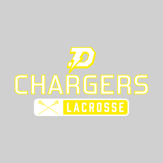 Midland Dow Chargers - Lacrosse - Mascot Over Name with Rounded Rectangle