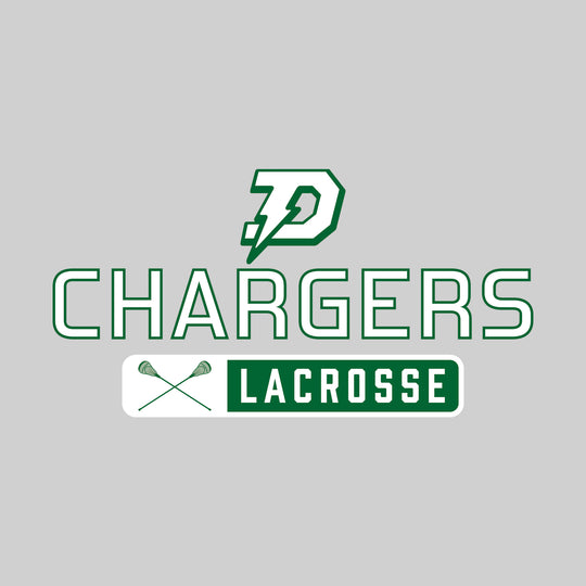 Midland Dow Chargers - Lacrosse - Mascot Over Name with Rounded Rectangle