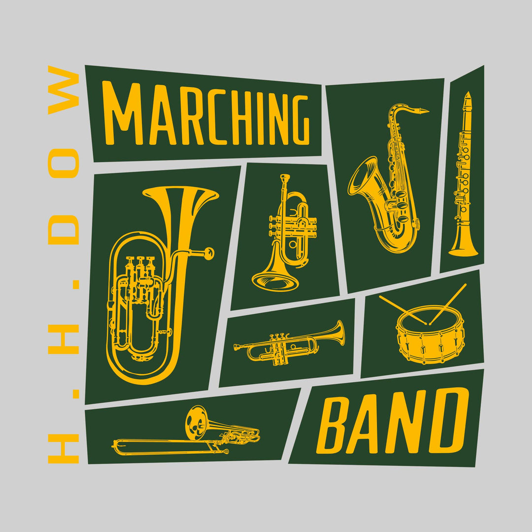 Midland Dow Chargers - Marching Band - Instrument Collage with School Name