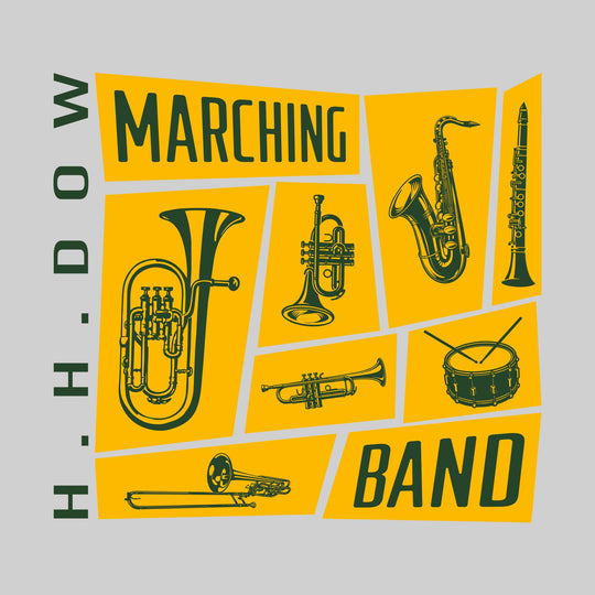 Midland Dow Chargers - Marching Band - Instrument Collage with School Name