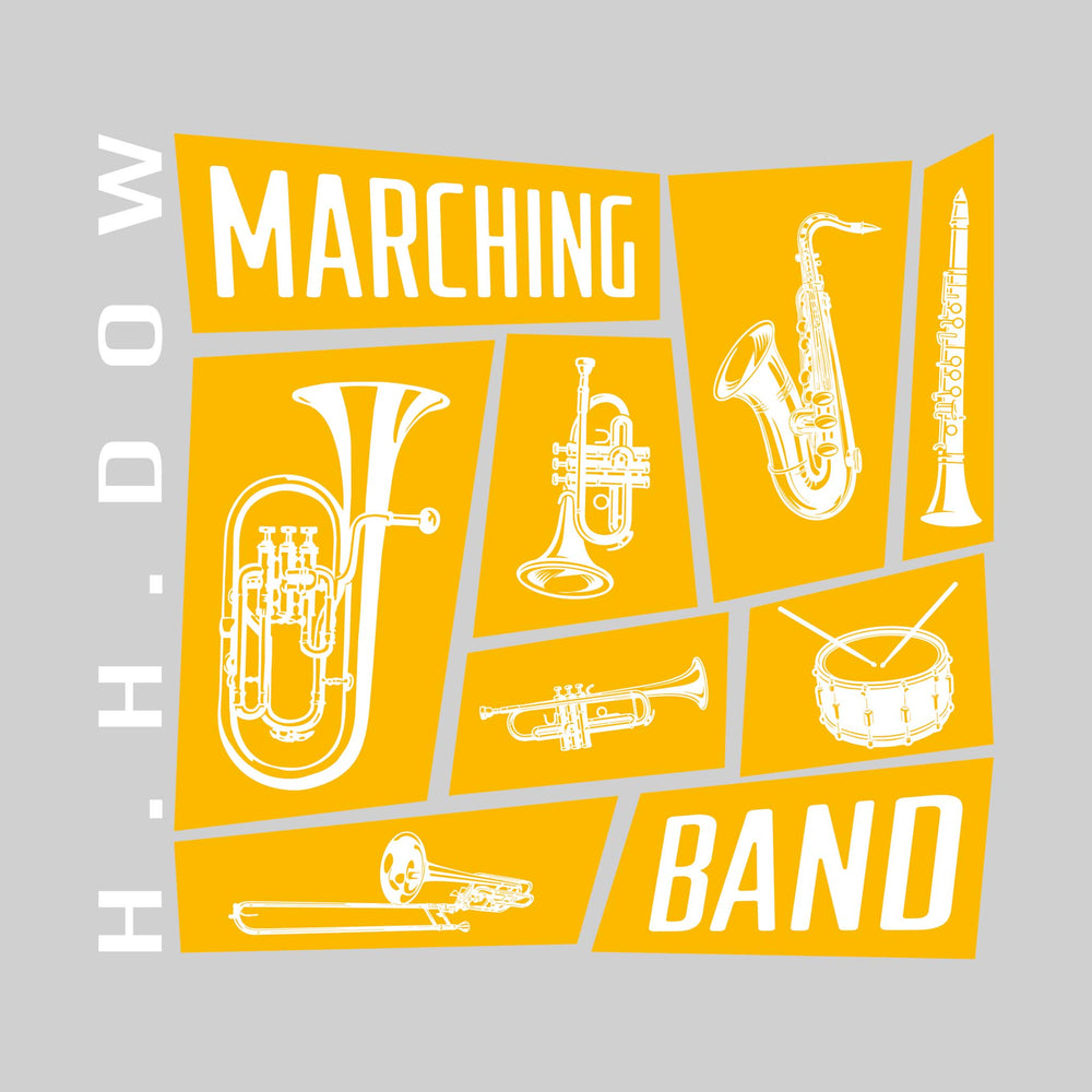 Midland Dow Chargers - Marching Band - Instrument Collage with School Name