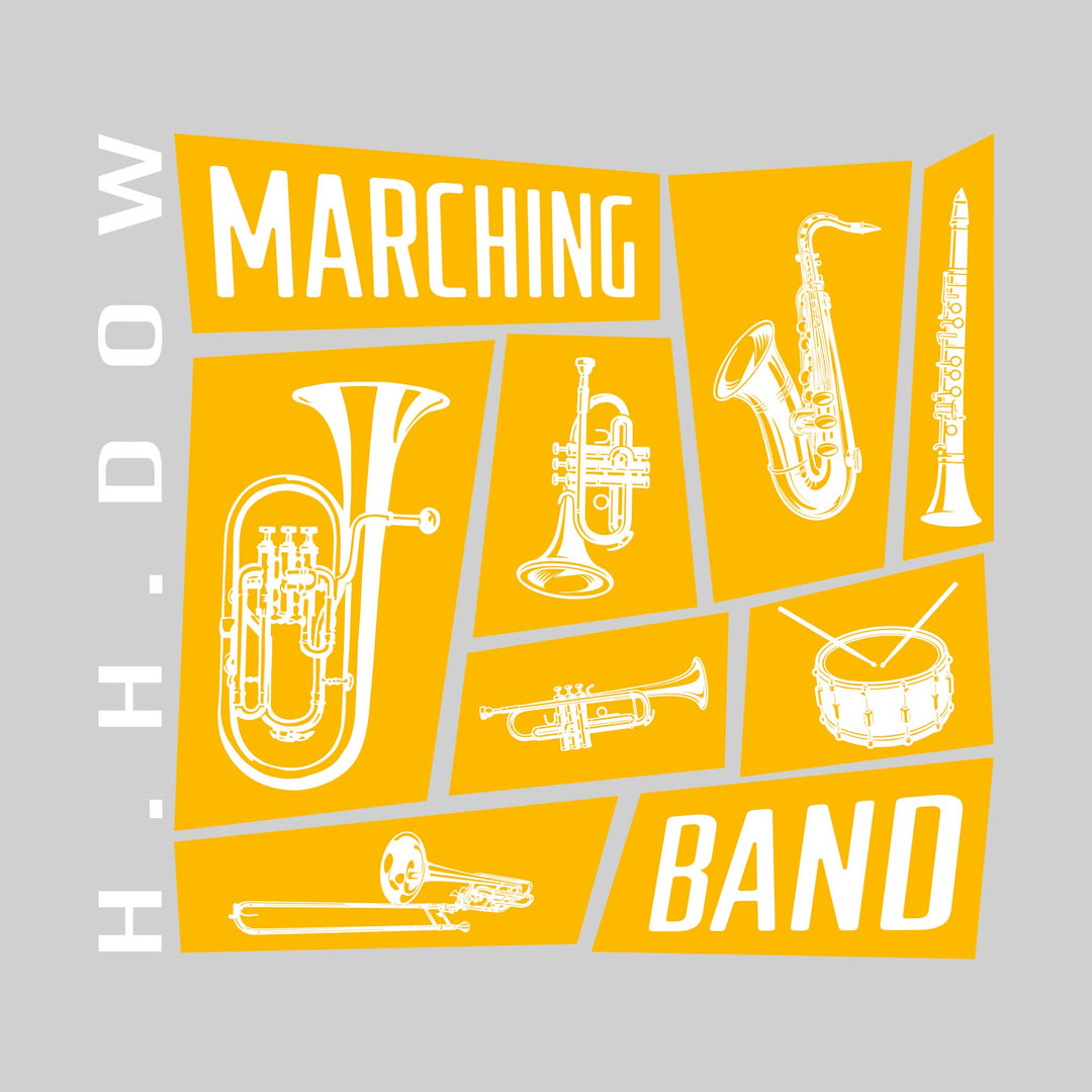 Midland Dow Chargers - Marching Band - Instrument Collage with School Name