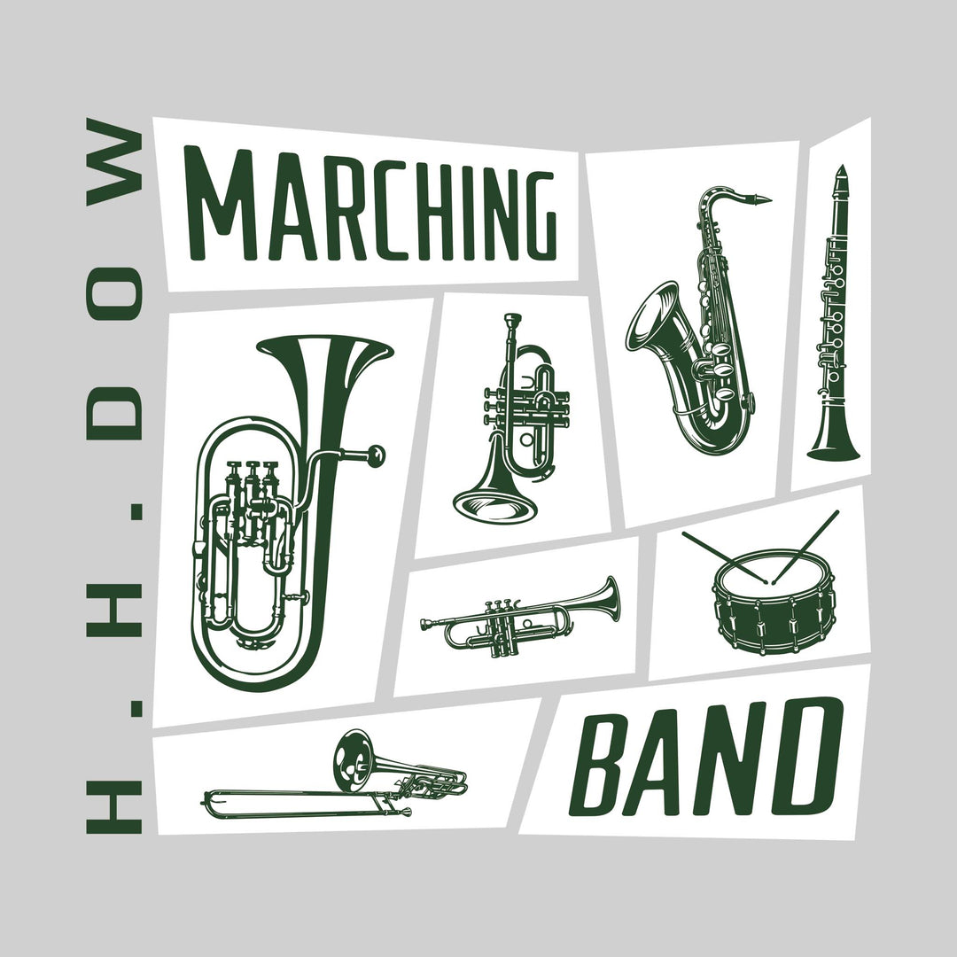 Midland Dow Chargers - Marching Band - Instrument Collage with School Name
