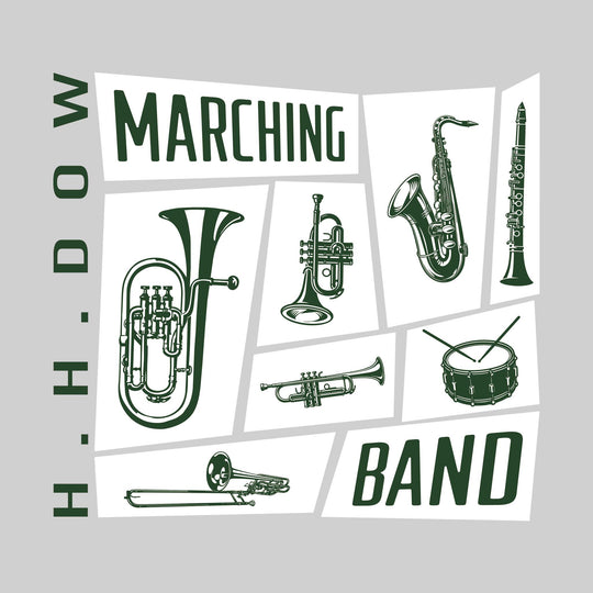 Midland Dow Chargers - Marching Band - Instrument Collage with School Name