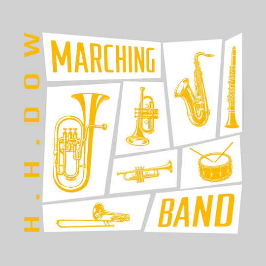 Midland Dow Chargers - Marching Band - Instrument Collage with School Name