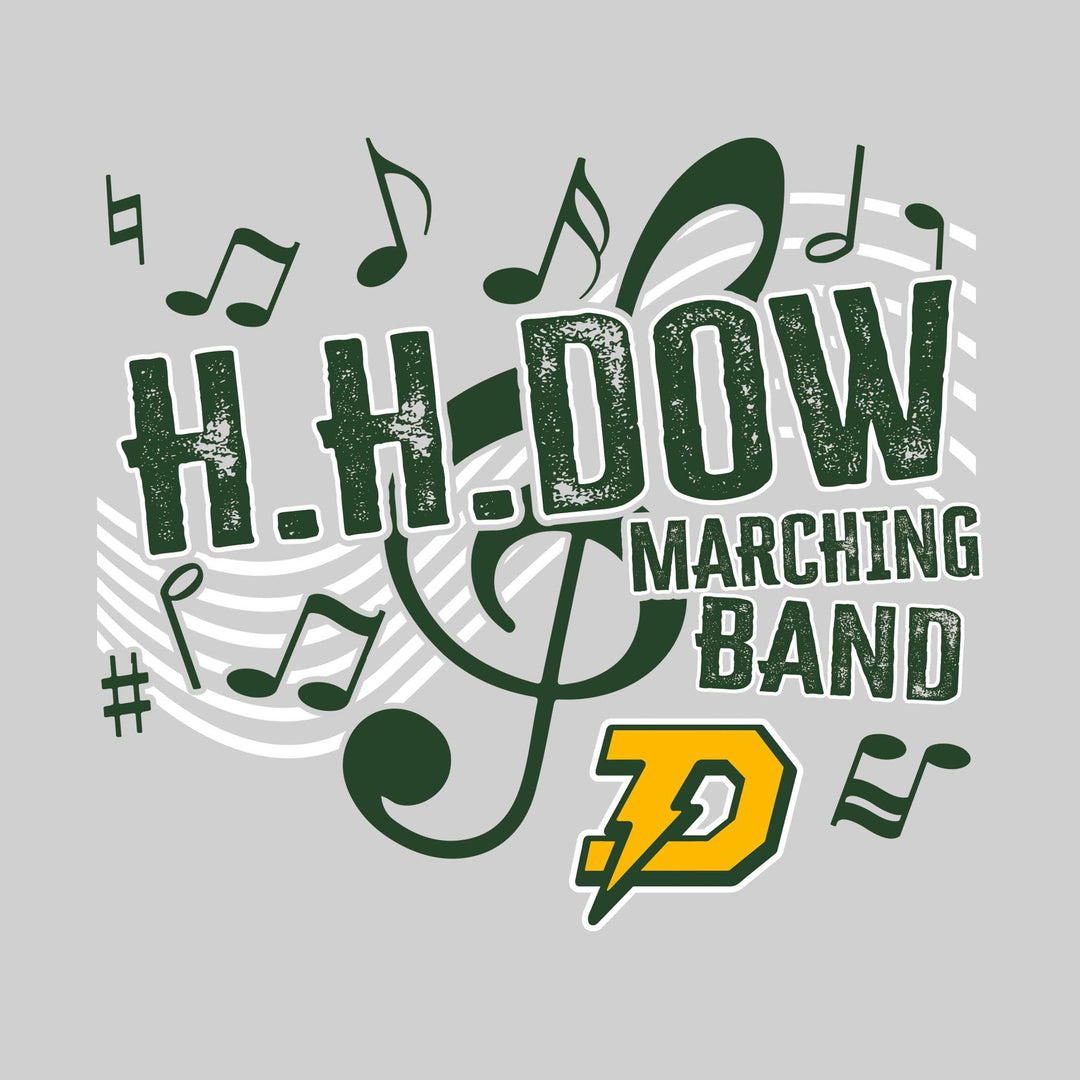 Midland Dow Chargers - Marching Band - School Name with Treble Clef &amp; Music Notes