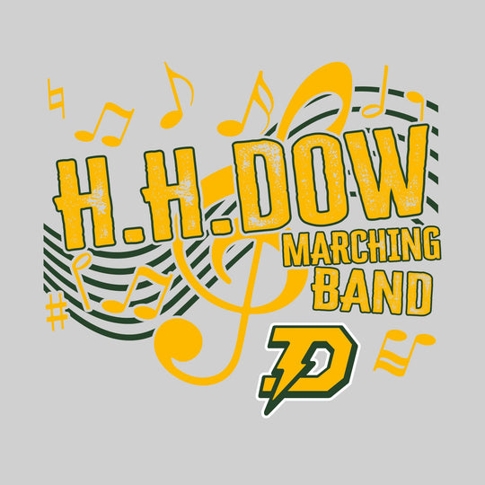 Midland Dow Chargers - Marching Band - School Name with Treble Clef &amp; Music Notes