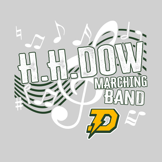 Midland Dow Chargers - Marching Band - School Name with Treble Clef &amp; Music Notes
