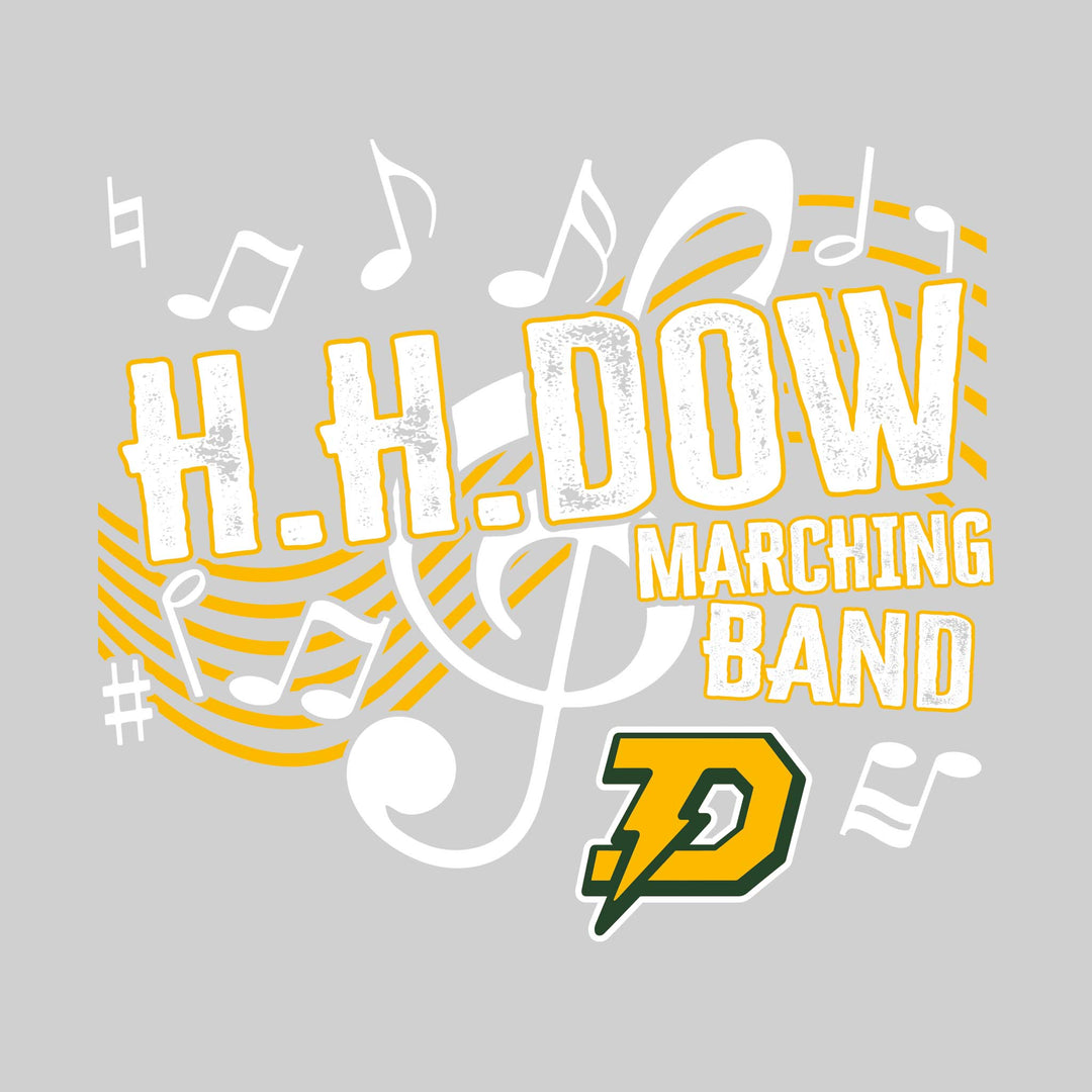 Midland Dow Chargers - Marching Band - School Name with Treble Clef &amp; Music Notes