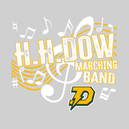Midland Dow Chargers - Marching Band - School Name with Treble Clef &amp; Music Notes