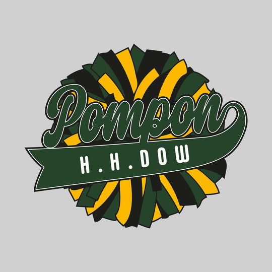 Midland Dow Chargers - Poms - Oversized Pom with Cursive Pompon and School Name