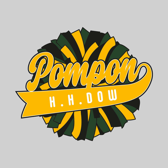 Midland Dow Chargers - Poms - Oversized Pom with Cursive Pompon and School Name